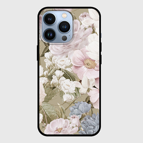 Чехол iPhone 13 Pro Цветы Английский Садовый Узор / 3D-Черный – фото 1