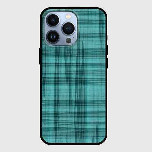 Чехол iPhone 13 Pro Клетчатый узор цвета морской волны checkered patte / 3D-Черный – фото 1