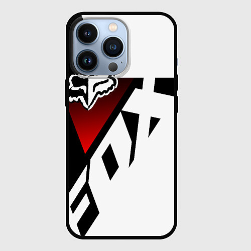 Чехол iPhone 13 Pro FOX RACING - ФОКС ЧЕРНЫЙ И БЕЛЫЙ / 3D-Черный – фото 1