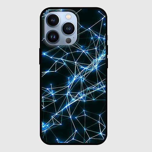 Чехол iPhone 13 Pro Нейронная сеть - фон / 3D-Черный – фото 1