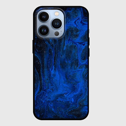 Чехол iPhone 13 Pro Синий абстрактный дым / 3D-Черный – фото 1