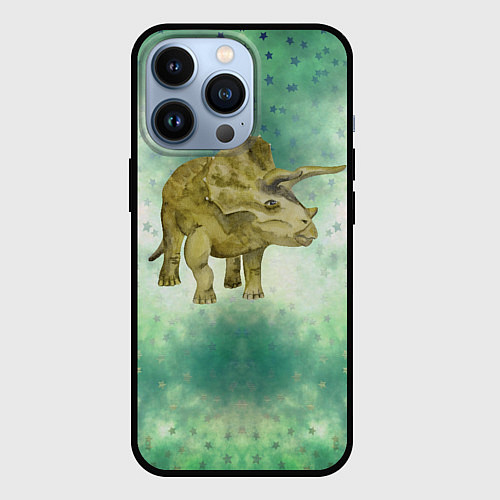 Чехол iPhone 13 Pro Динозавр Dino / 3D-Черный – фото 1