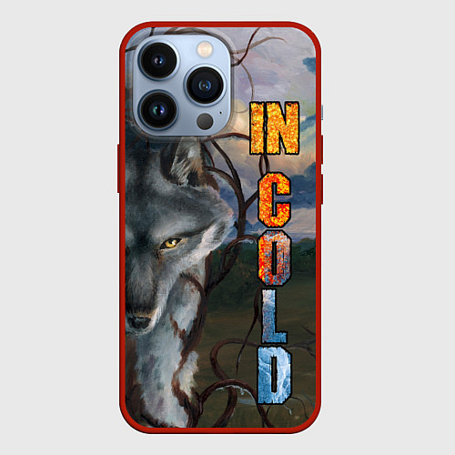 Чехол iPhone 13 Pro IN COLD wolf with logo / 3D-Красный – фото 1