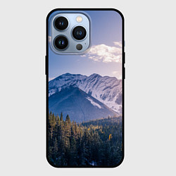 Чехол для iPhone 13 Pro Горы Лес Солнце, цвет: 3D-черный