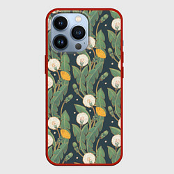 Чехол для iPhone 13 Pro Цветение одуванчиков, цвет: 3D-красный