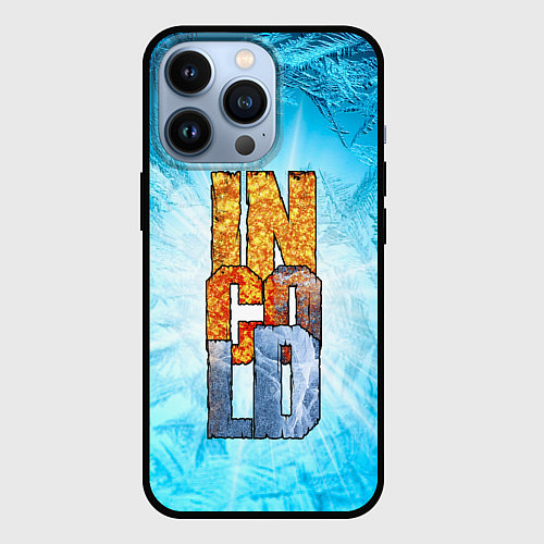 Чехол iPhone 13 Pro IN COLD logo with blue ice / 3D-Черный – фото 1