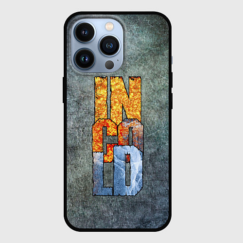 Чехол iPhone 13 Pro IN COLD logo on a gray background / 3D-Черный – фото 1