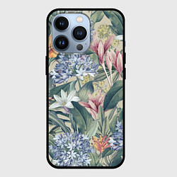 Чехол для iPhone 13 Pro Цветы Лилии и Агапантус, цвет: 3D-черный