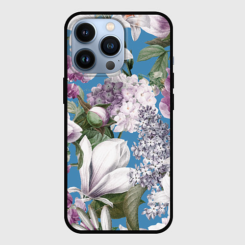 Чехол iPhone 13 Pro Цветы Белые Лилии В Саду Летом / 3D-Черный – фото 1