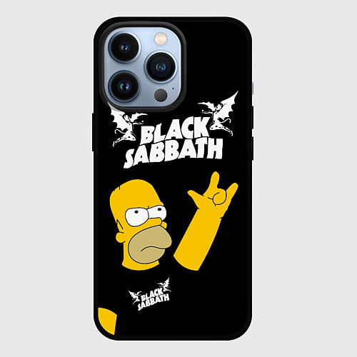 Чехол iPhone 13 Pro Black Sabbath Гомер Симпсон Simpsons / 3D-Черный – фото 1