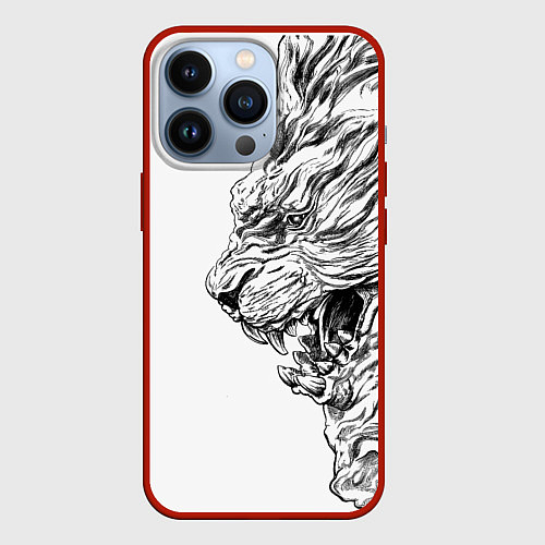 Чехол iPhone 13 Pro LION pride / 3D-Красный – фото 1