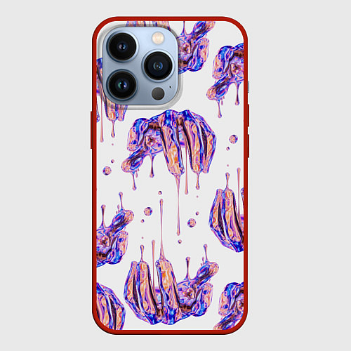 Чехол iPhone 13 Pro Liquid hands / 3D-Красный – фото 1