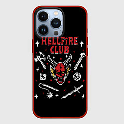 Чехол для iPhone 13 Pro HELLFIRE CLUB STRANGER THINGS, цвет: 3D-красный