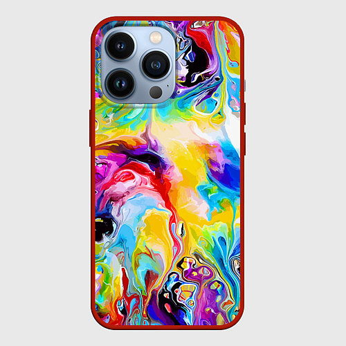 Чехол iPhone 13 Pro Неоновые всплески красок Лето Neon splashes of col / 3D-Красный – фото 1