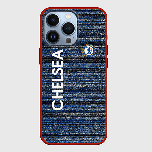 Чехол iPhone 13 Pro CHELSEA F C ЧЕЛСИ ШУМ ПОЛОС ТЕКСТУРА / 3D-Красный – фото 1