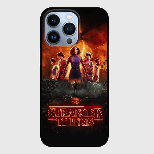 Чехол iPhone 13 Pro ОЧЕНЬ СТРАННЫЕ ДЕЛА STRANGER THINGS / 3D-Черный – фото 1