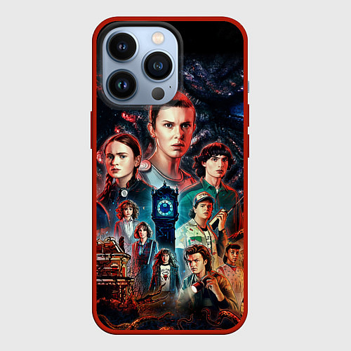 Чехол iPhone 13 Pro ОЧЕНЬ СТРАННЫЕ ДЕЛА 4 STRANGER THINGS 4 / 3D-Красный – фото 1