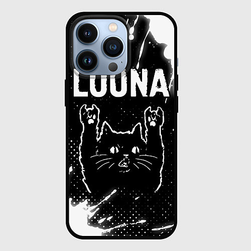 Чехол iPhone 13 Pro Группа Louna и Рок Кот / 3D-Черный – фото 1