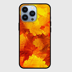 Чехол для iPhone 13 Pro Желтые-листья, цвет: 3D-черный