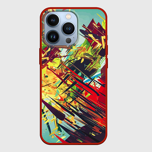 Чехол iPhone 13 Pro Смелые мазки краски Экспрессионизм Bold strokes of / 3D-Красный – фото 1