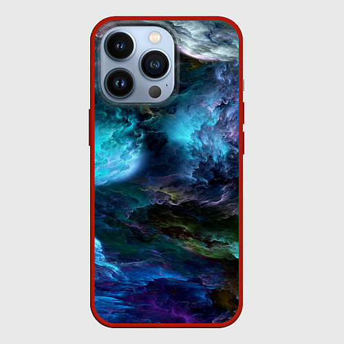 Чехол iPhone 13 Pro Неоновые облака neon clouds / 3D-Красный – фото 1
