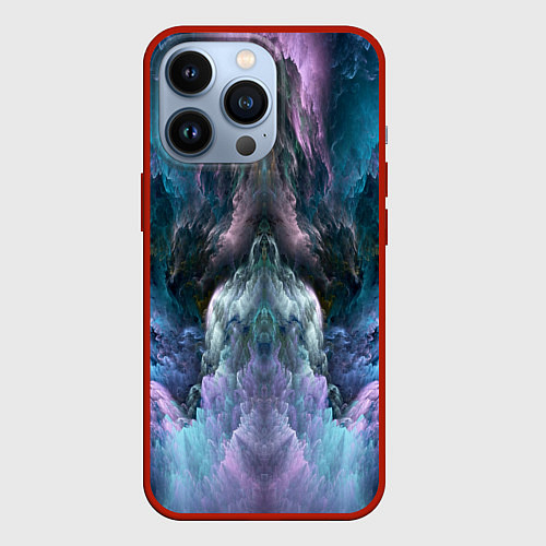 Чехол iPhone 13 Pro Облака неонового цвета Neon colored clouds / 3D-Красный – фото 1