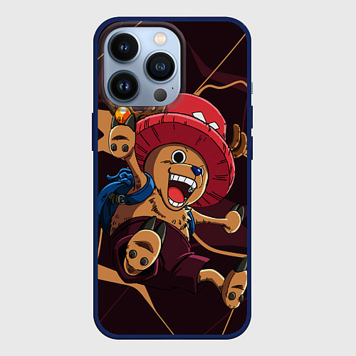 Чехол iPhone 13 Pro Тони Тони Чоппер в прыжке / 3D-Тёмно-синий – фото 1