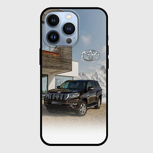 Чехол iPhone 13 Pro Тoyota Land Cruiser Prado у горного коттеджа Mount / 3D-Черный – фото 1