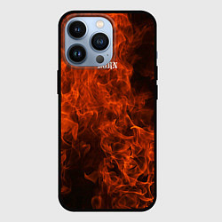 Чехол для iPhone 13 Pro New York, дизайн в готическом стииле с огнем и анг, цвет: 3D-черный