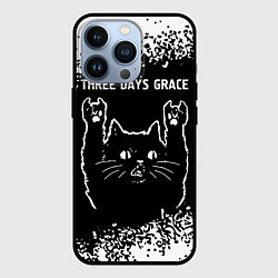 Чехол для iPhone 13 Pro Группа Three Days Grace и Рок Кот, цвет: 3D-черный
