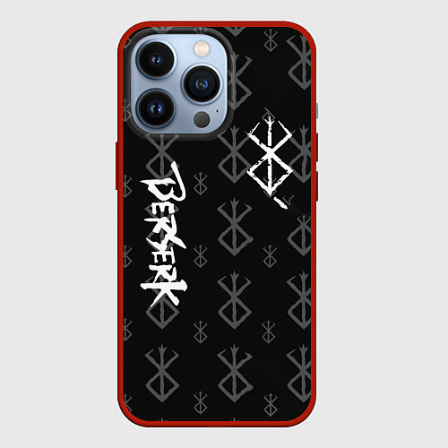 Чехол iPhone 13 Pro Berserk bleck mask манга / 3D-Красный – фото 1