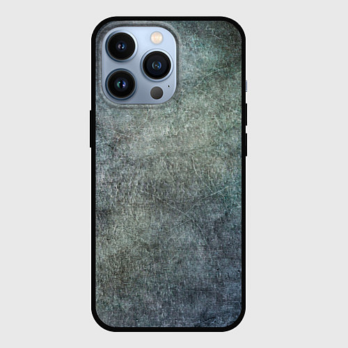 Чехол iPhone 13 Pro Серая текстура с трещинами / 3D-Черный – фото 1