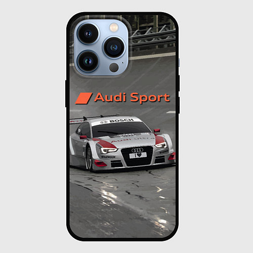 Чехол iPhone 13 Pro Audi Sport Racing Team Short Track Car Racing Авто / 3D-Черный – фото 1