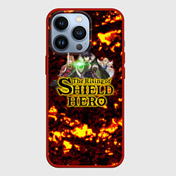 Чехол для iPhone 13 Pro The Rising of the Shield Hero персонажи на фоне че, цвет: 3D-красный