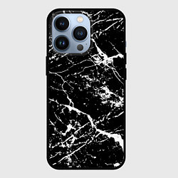 Чехол iPhone 13 Pro Текстура чёрного мрамора Texture of black marble
