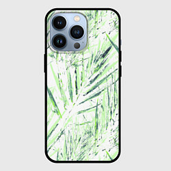 Чехол для iPhone 13 Pro Листья Пальмы Нарисованные Маслом, цвет: 3D-черный