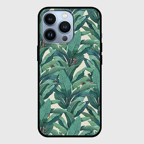 Чехол iPhone 13 Pro Листья Банановых Деревьев / 3D-Черный – фото 1
