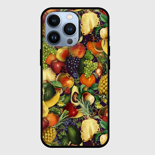 Чехол iPhone 13 Pro Вкусные Летние Фрукты / 3D-Черный – фото 1
