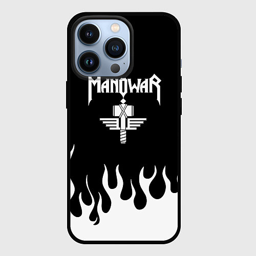 Чехол iPhone 13 Pro MANOWAR арт огонь / 3D-Черный – фото 1