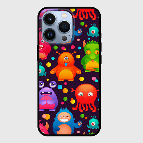 Чехол iPhone 13 Pro CHARMING MONSTERS / 3D-Черный – фото 1