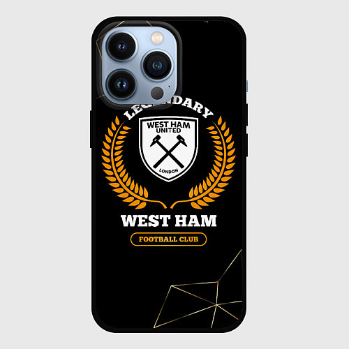 Чехол iPhone 13 Pro Лого West Ham и надпись Legendary Football Club на / 3D-Черный – фото 1