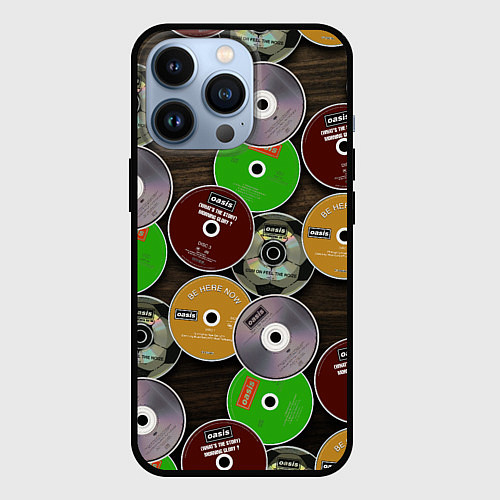 Чехол iPhone 13 Pro Диски группы OASIS / 3D-Черный – фото 1