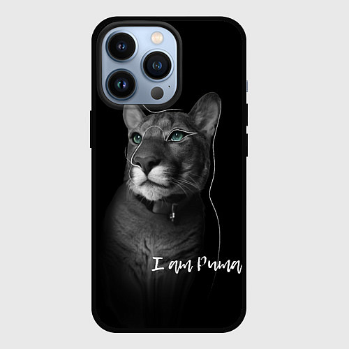 Чехол iPhone 13 Pro I am puma / 3D-Черный – фото 1