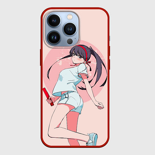 Чехол iPhone 13 Pro У Коми проблемы с общением Komi-san wa / 3D-Красный – фото 1