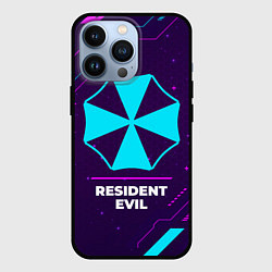 Чехол для iPhone 13 Pro Символ Resident Evil в неоновых цветах на темном ф, цвет: 3D-черный