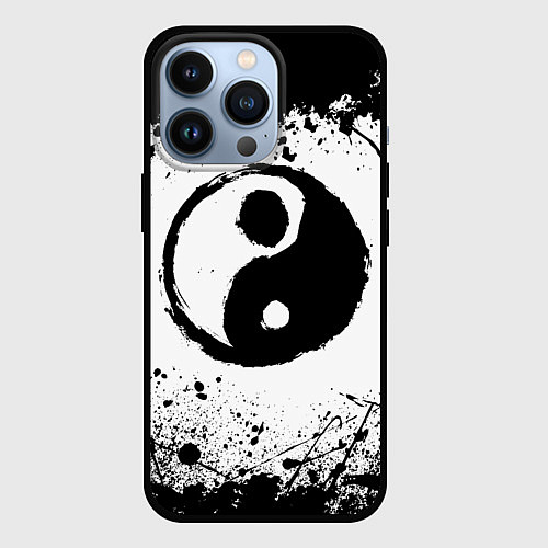 Чехол iPhone 13 Pro Инь Янь Гранж / 3D-Черный – фото 1