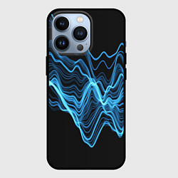 Чехол iPhone 13 Pro Синие волны-молнии