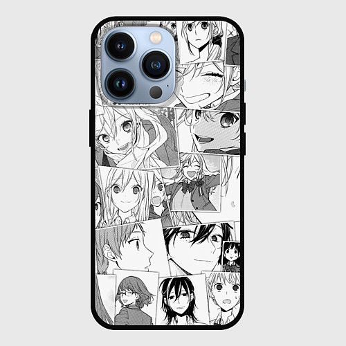 Чехол iPhone 13 Pro Horimiya pattern / 3D-Черный – фото 1