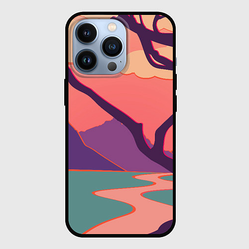 Чехол iPhone 13 Pro Оранжевое небо / 3D-Черный – фото 1