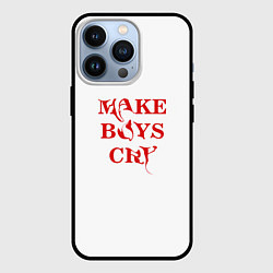 Чехол для iPhone 13 Pro Make boys cry дизайн с красным текстом, цвет: 3D-черный